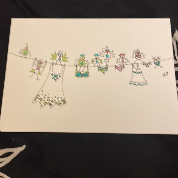 2 Handmade Original Art Cards - Cluckster Flock & Lingerie Birds Blank Inside - Picture 3 of 3